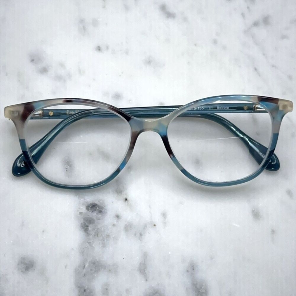 Lilly Pulitzer Bobbie TE Teal Blue Tort Marble Eyeglasses Frames Only 49-15-135